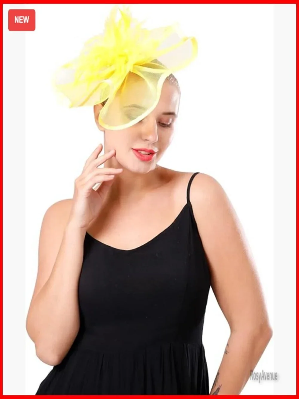 Adjustable Fascinator Hat with Feathers for Weddings Derby Tea Parties